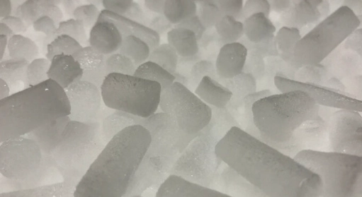 Dry ice pellets used for pharmaceutical cold chain shipping and storage